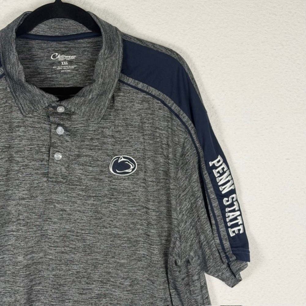 Chiliwear Penn State Nittany Lions Polo Shirt Mens XXL Grey Heather Performance - Picture 2 of 8